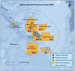 Map of the 8 marine Special Protection Areas (SPAs)